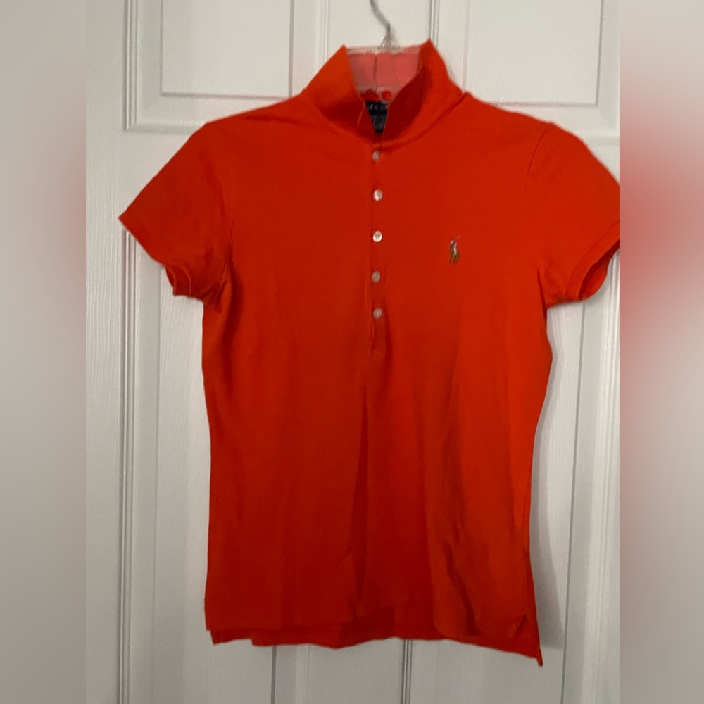 Ralph Lauren Polo shirt short sleeve Orange, Medium- good condition